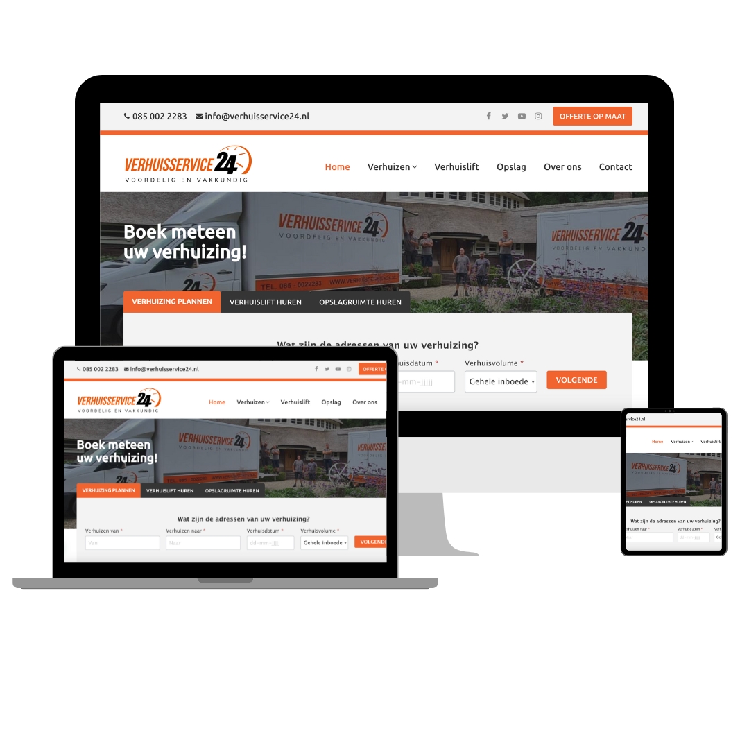 Case van Novbrand voor het ontwikkelen van de website verhuisservice24.nl
